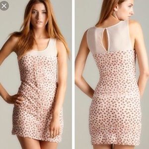 Free people nude floral bodycon shimmy dress